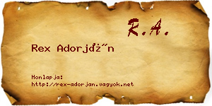 Rex Adorján névjegykártya